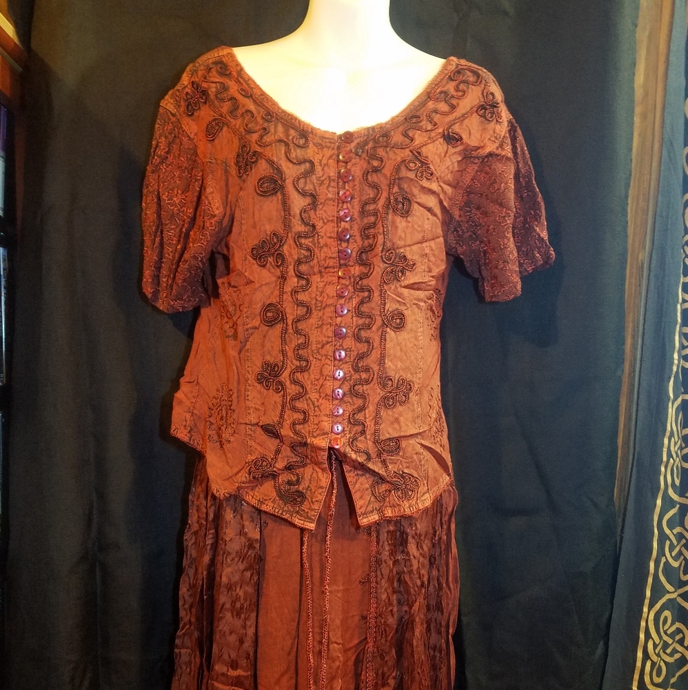 Small SIMI two piece Boho Hippy Skirt Dress